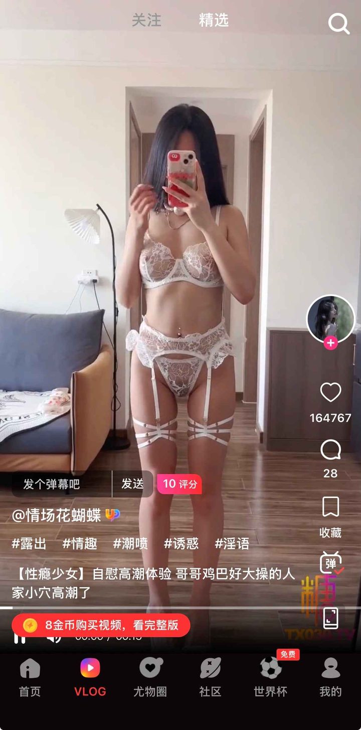 竖屏播放页，进度条标免费，红色按钮为 8 金币购买完整版